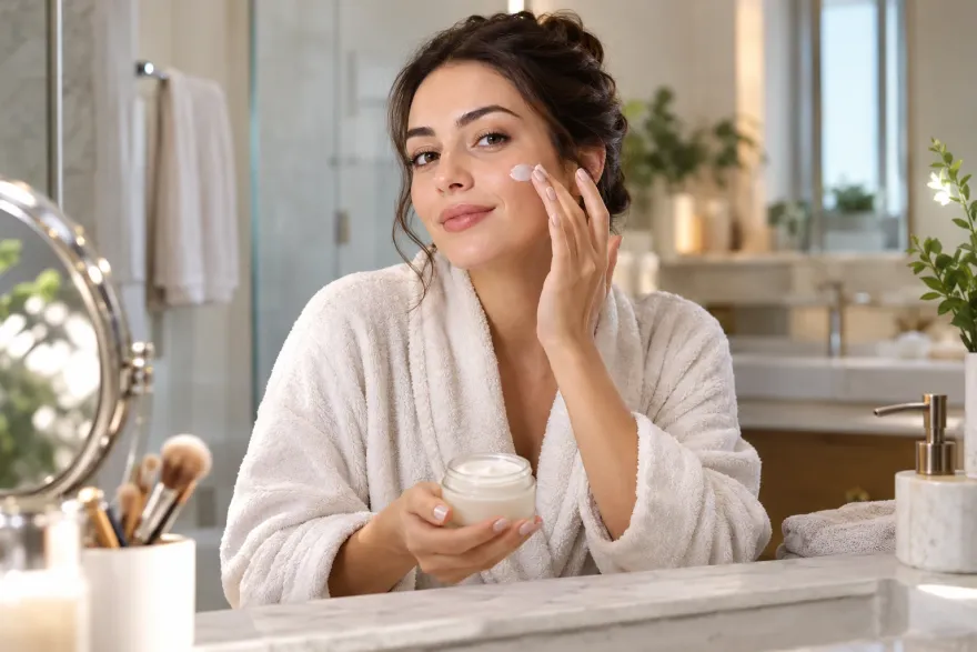 Cilt bakım reklamı için yüz modeli başvurusu